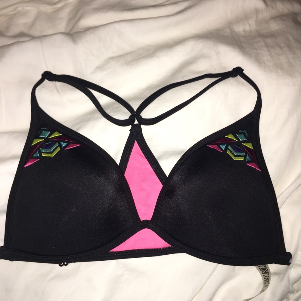 pink victoria’s secret bathing suit top size small